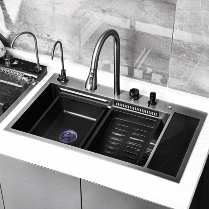 Multifunctional modern intelligent waterfall stainless steel 304 kitchen sink